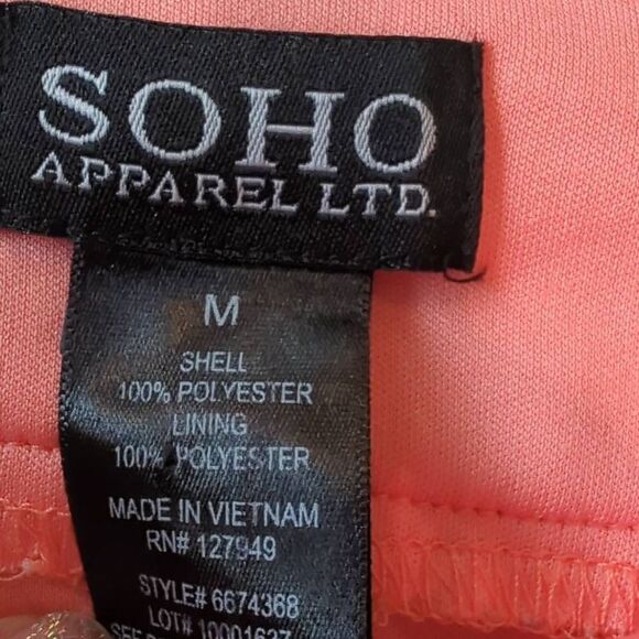 Soho Apparel A-Line Midi Skirt Women's Medium Coral Straight Basic Modes - Picture 2 of 8